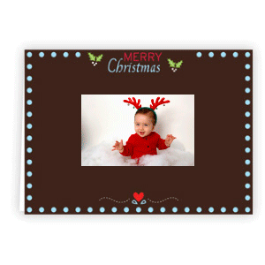 Christmas: Brown w Blue Dots 