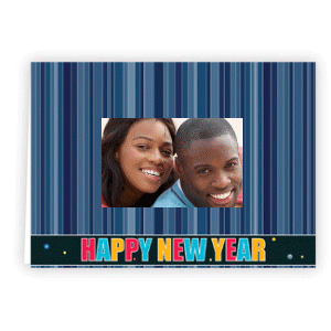 New Year: Happy New Year Blue Stripes 